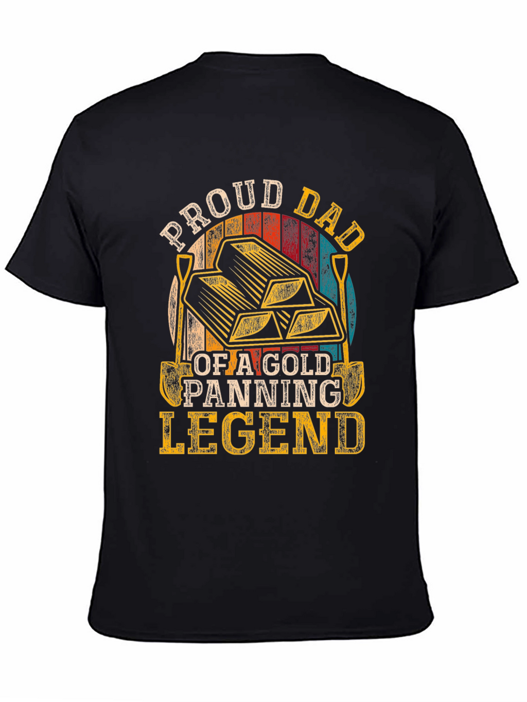 Proud Dad Gold Panning Legend Black T-Shirt