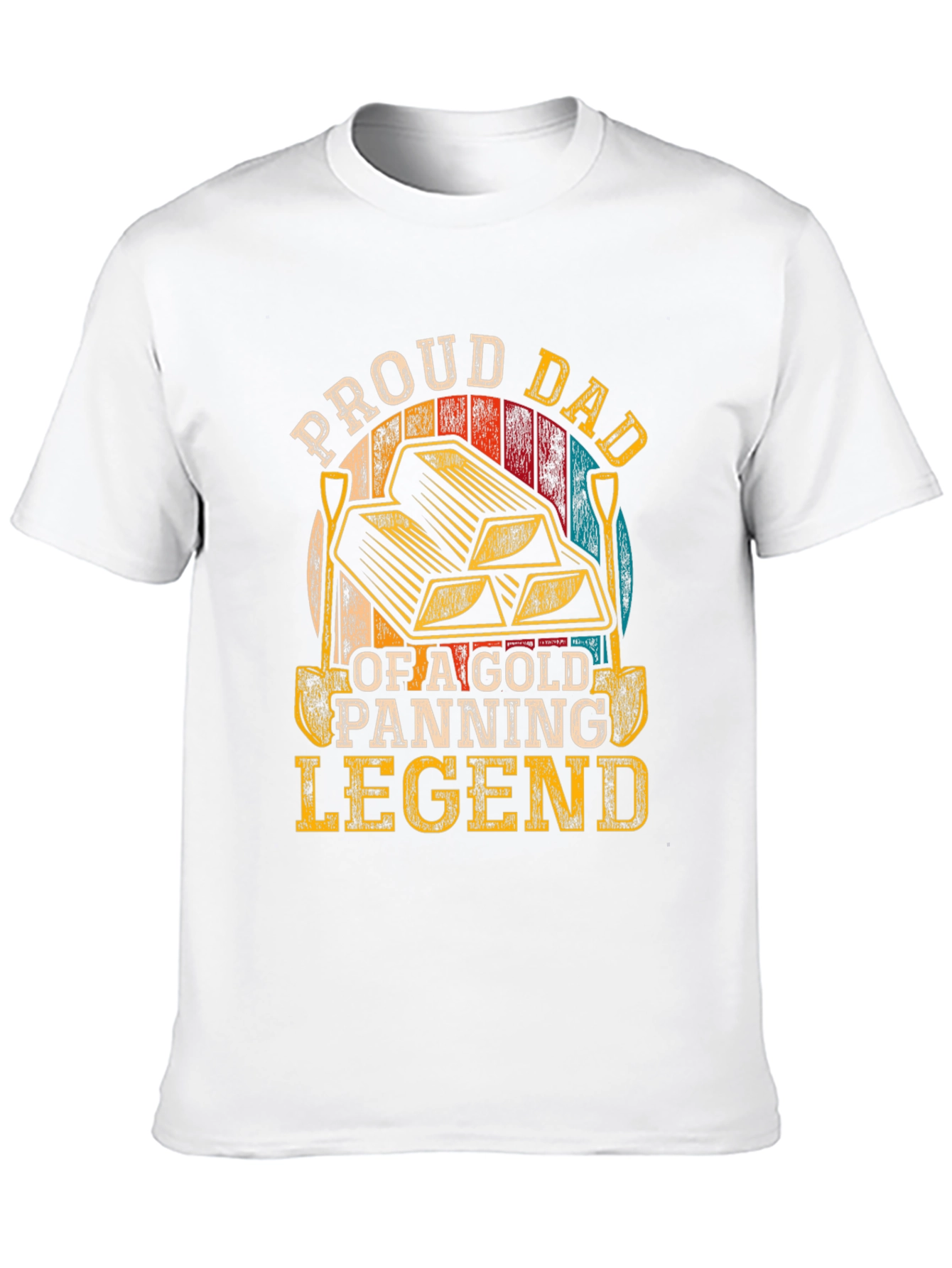 Proud Dad Gold Panning Legend Black T-Shirt