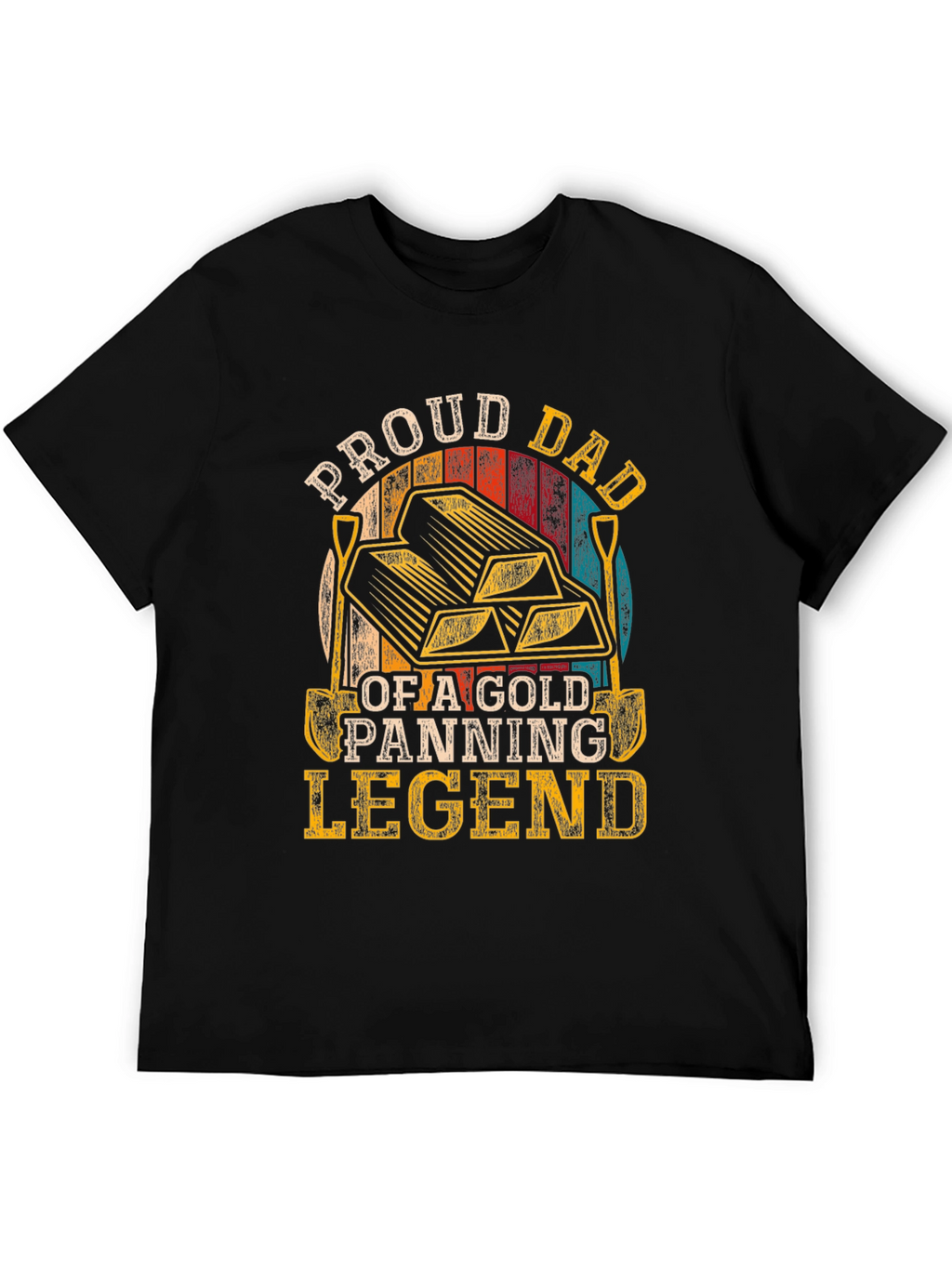 Proud Dad Gold Panning Legend Black T-Shirt