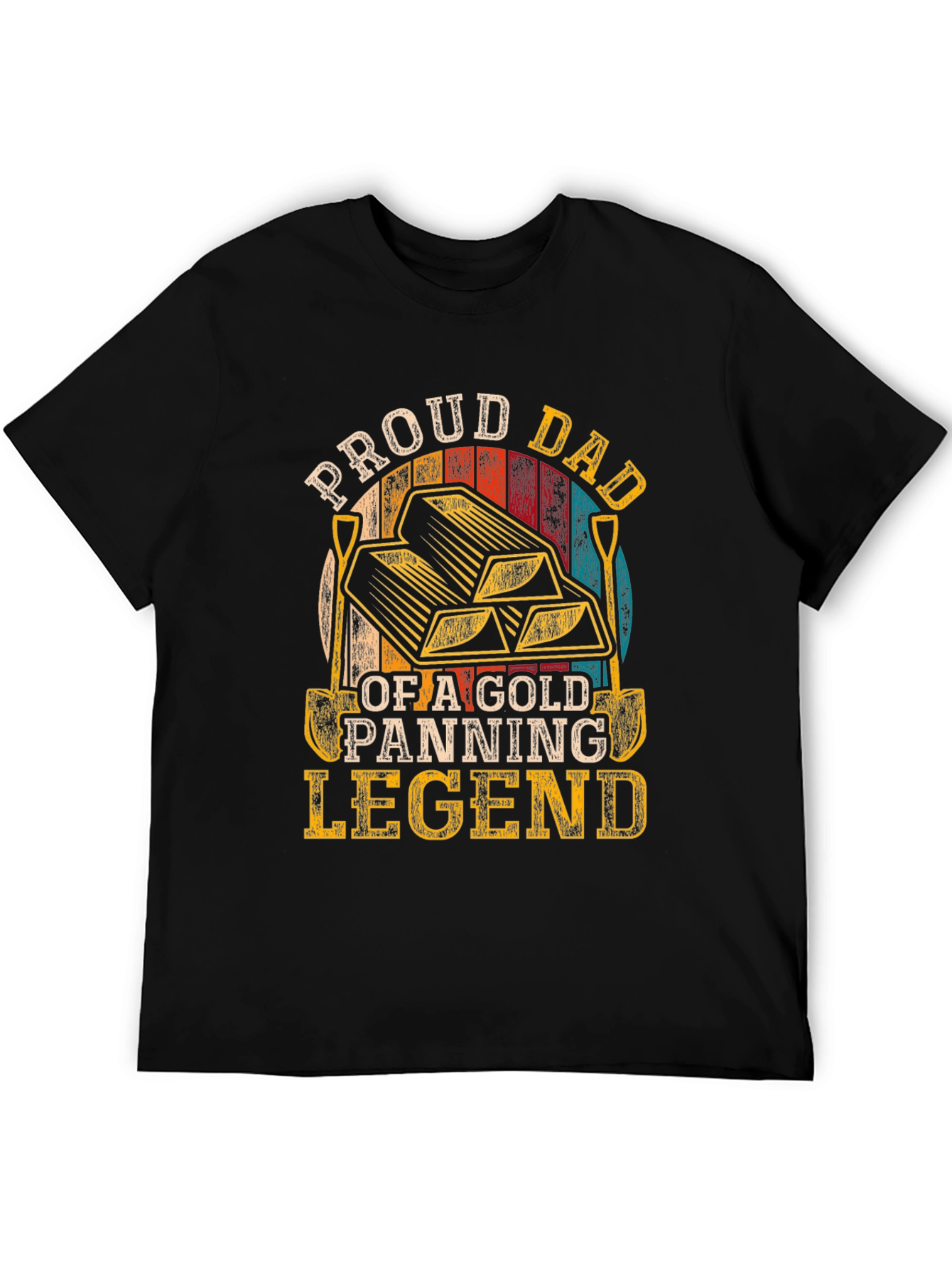 Proud Dad Gold Panning Legend Black T-Shirt