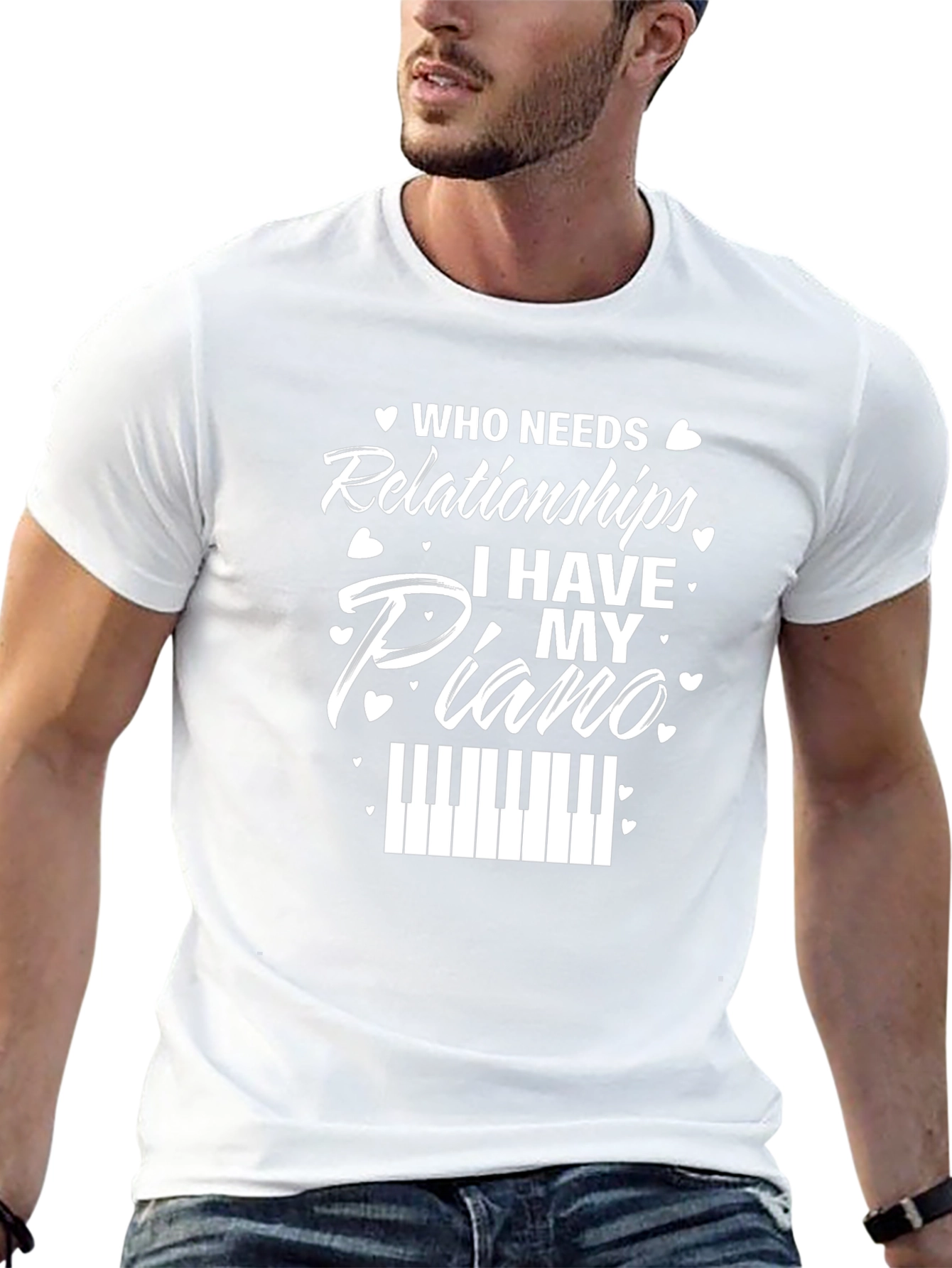Who Needs Relationships? Piano Graphic T-Shirt