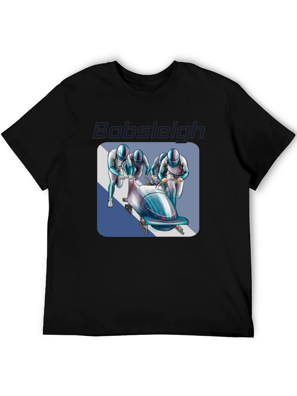 Bobsleigh Team Graphic Tee - Black Cotton Blend