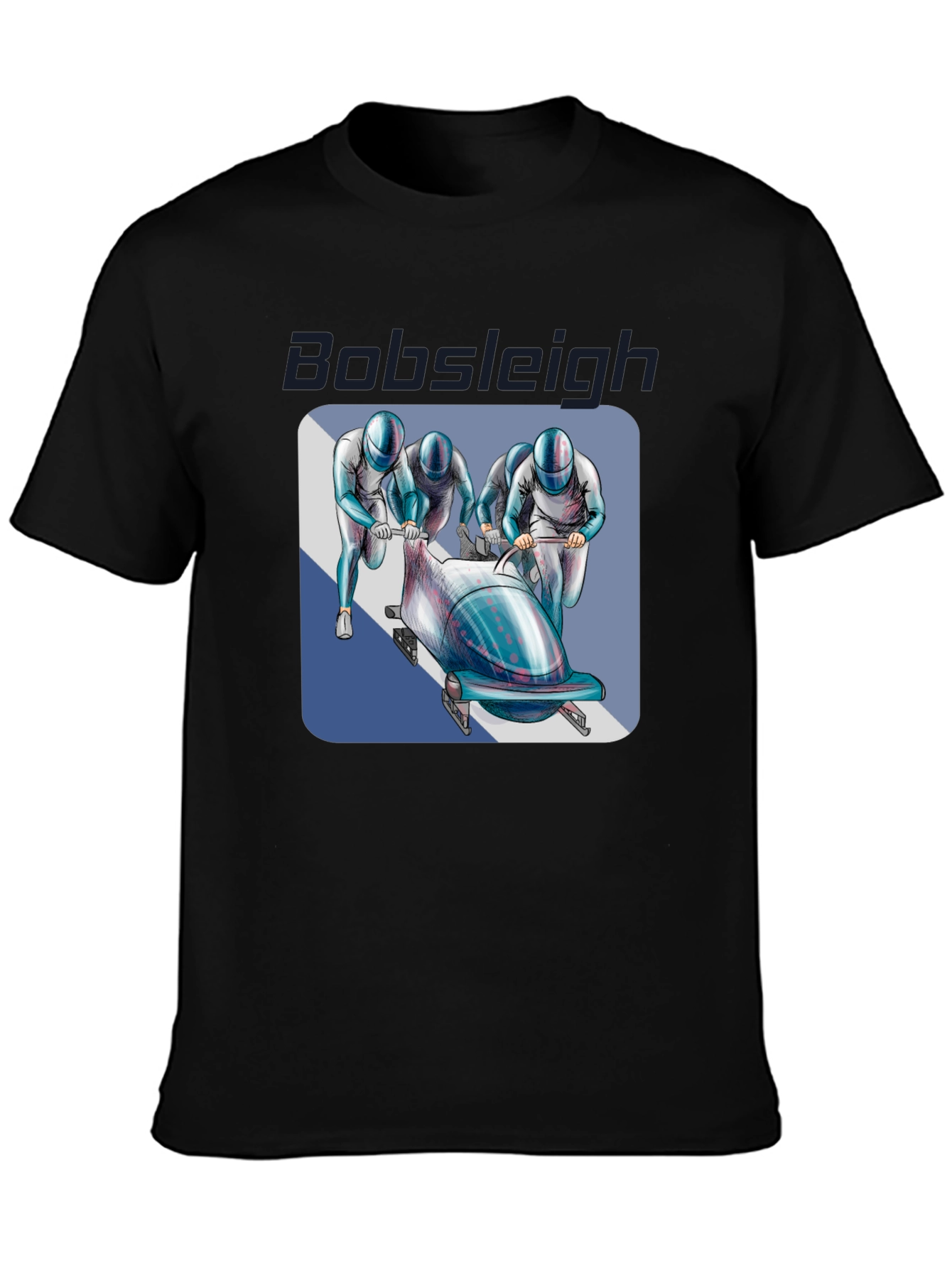 Bobsleigh Team Graphic Tee - Black Cotton Blend