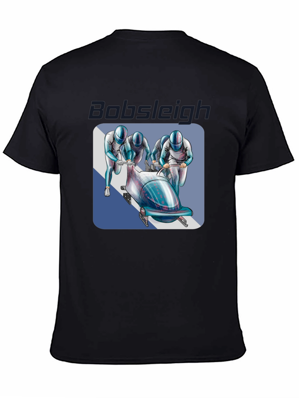 Bobsleigh Team Graphic Tee - Black Cotton Blend