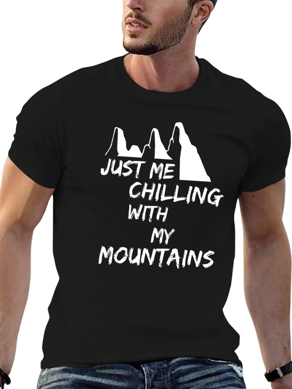 Just Me Chilling With My Mountains Graphic T-Shirt