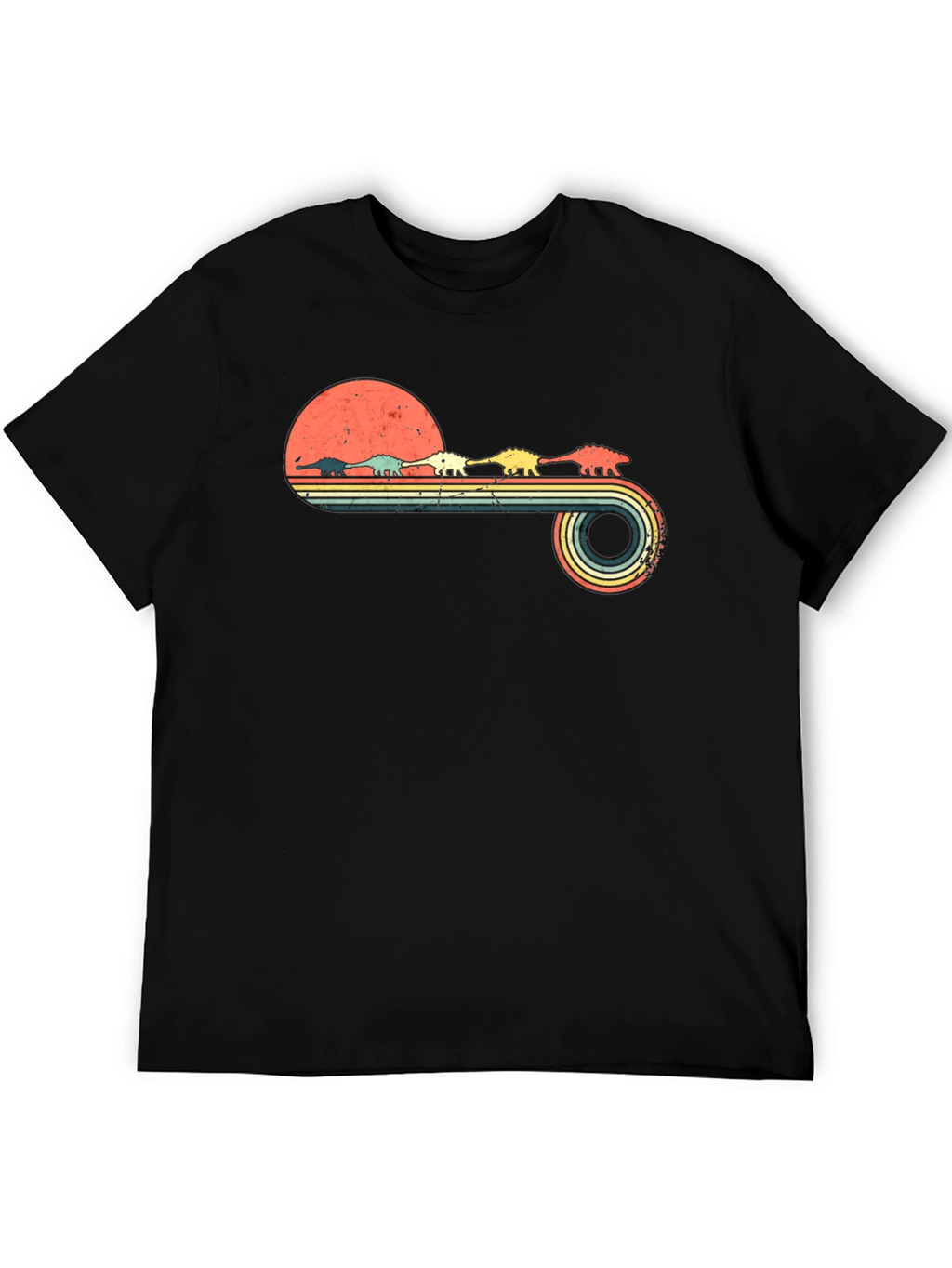 Retro Dinosaur Sunset Graphic Tee
