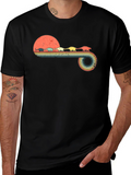 Retro Dinosaur Sunset Graphic Tee
