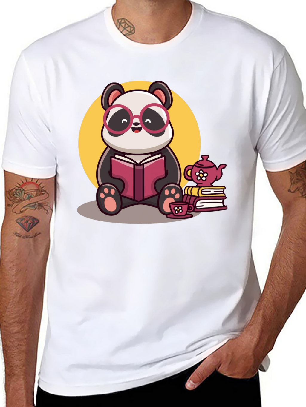 Bookish Panda Graphic Tee - Reading Panda Shirt
