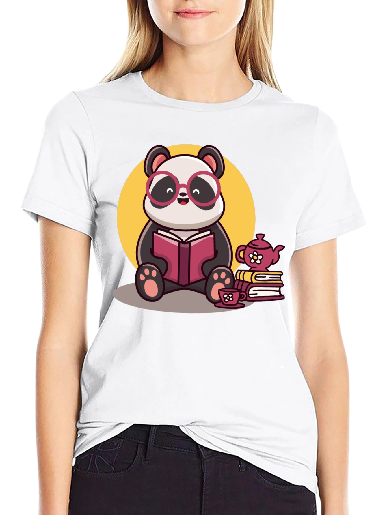 Bookish Panda Graphic Tee - Reading Panda Shirt