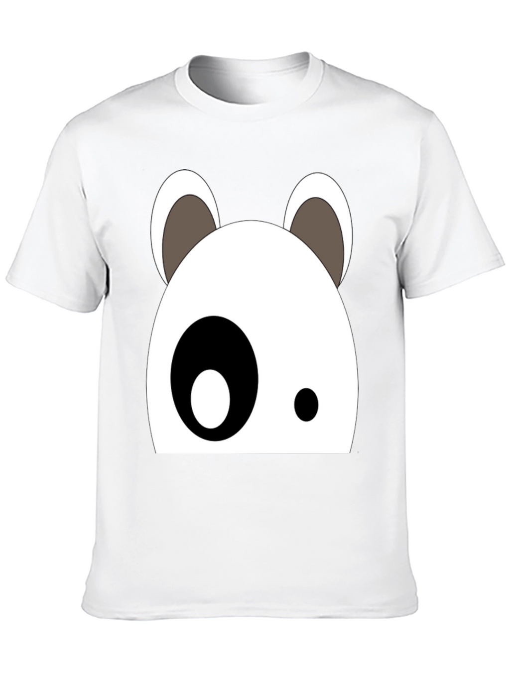 Cartoon Panda Face Black Graphic Tee