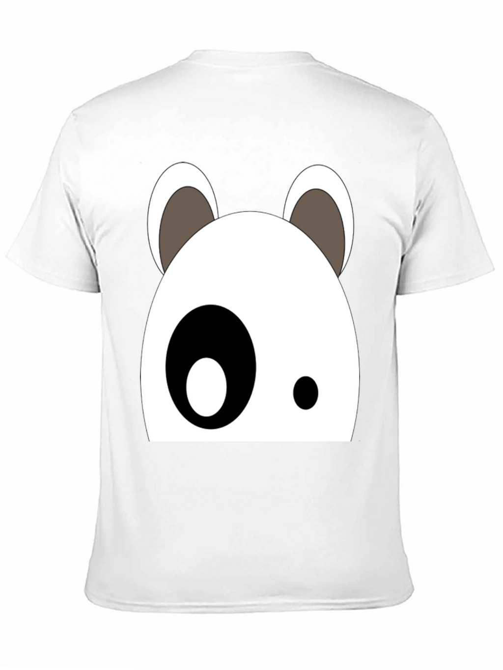 Cartoon Panda Face Black Graphic Tee