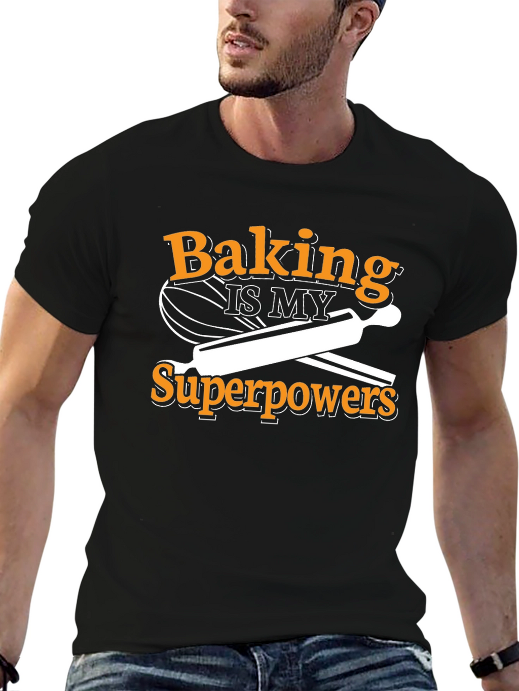 Baking Superpower T-Shirt - Black Cotton