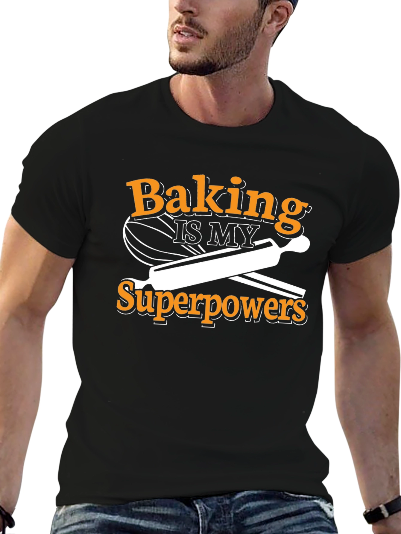 Baking Superpower T-Shirt - Black Cotton