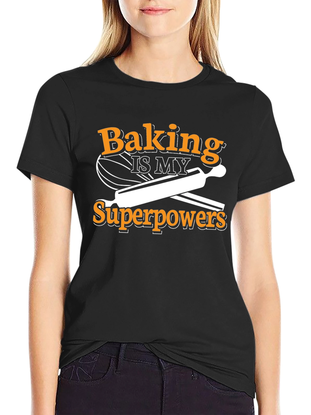 Baking Superpower T-Shirt - Black Cotton
