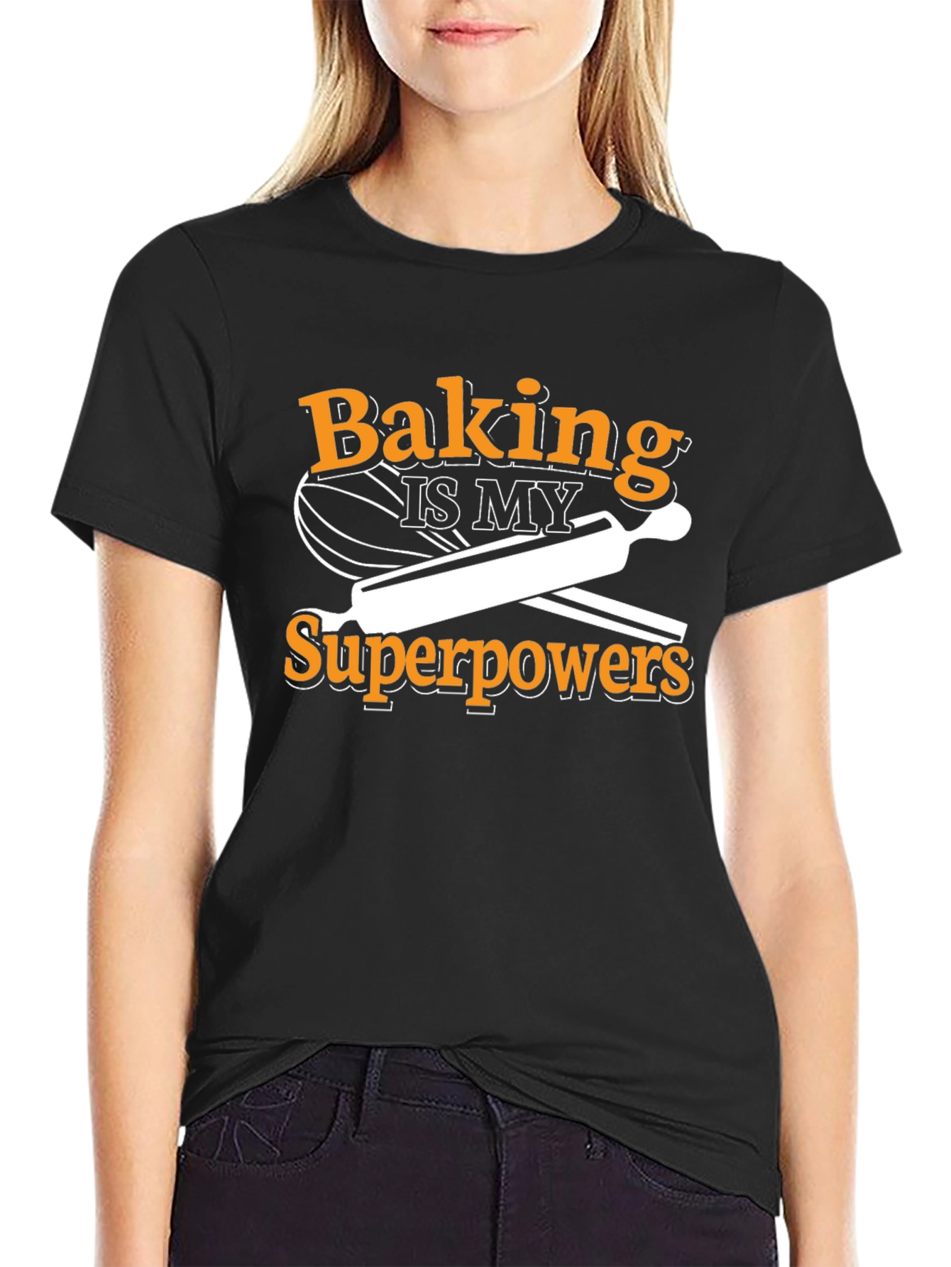 Baking Superpower T-Shirt - Black Cotton