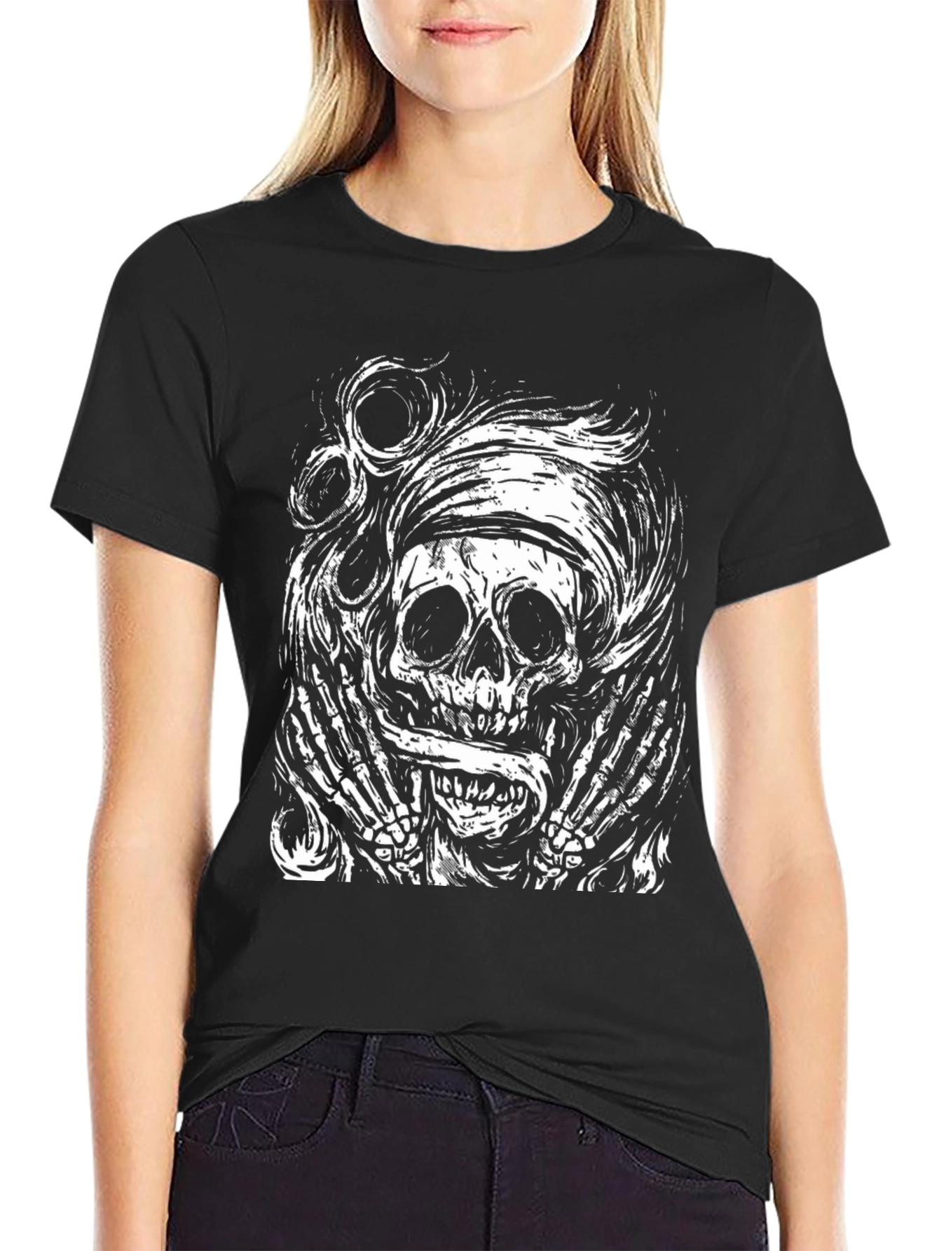 Skull & Bones Graphic Tee - Black