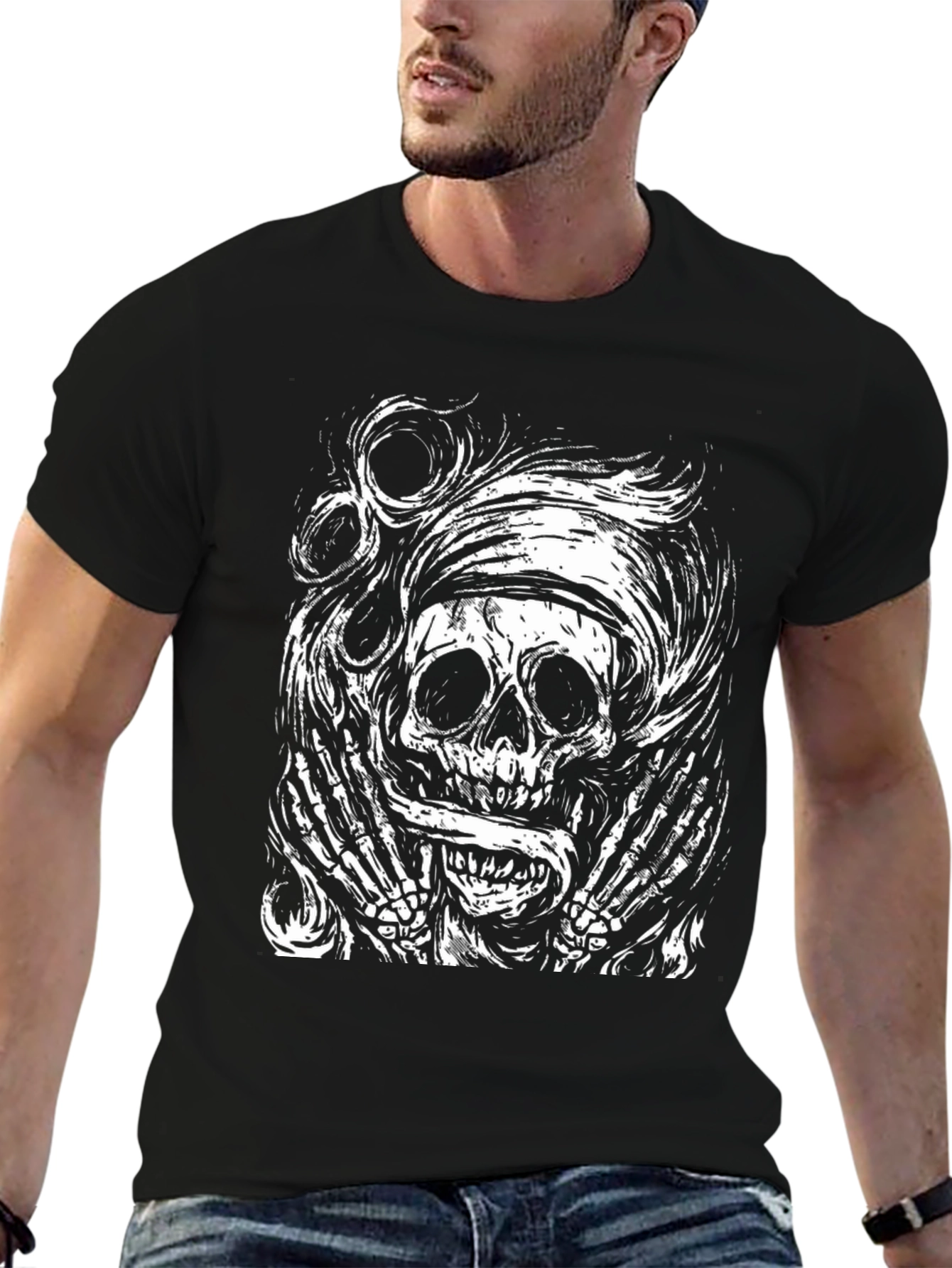 Skull & Bones Graphic Tee - Black
