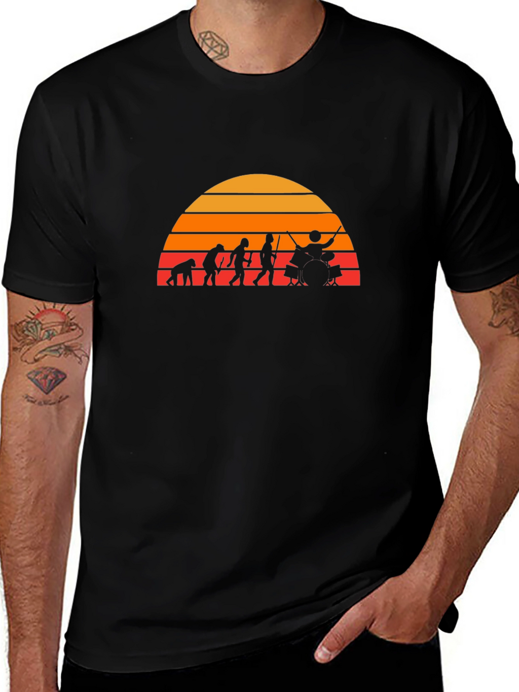 Drummer Evolution T-Shirt - Black