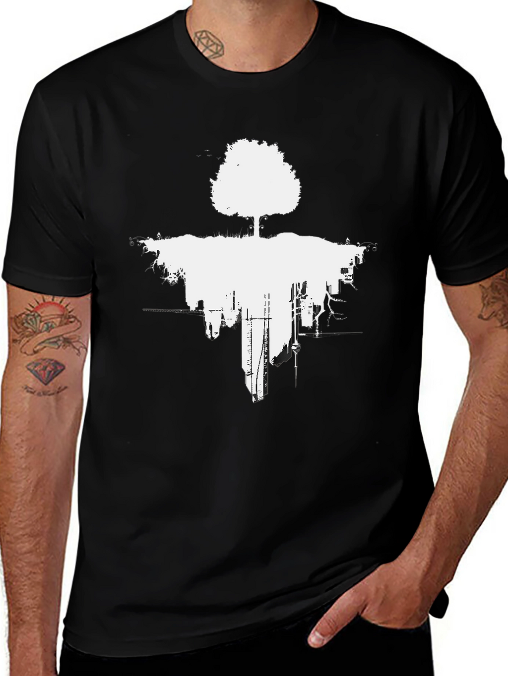Abstract Tree Cityscape Graphic Tee