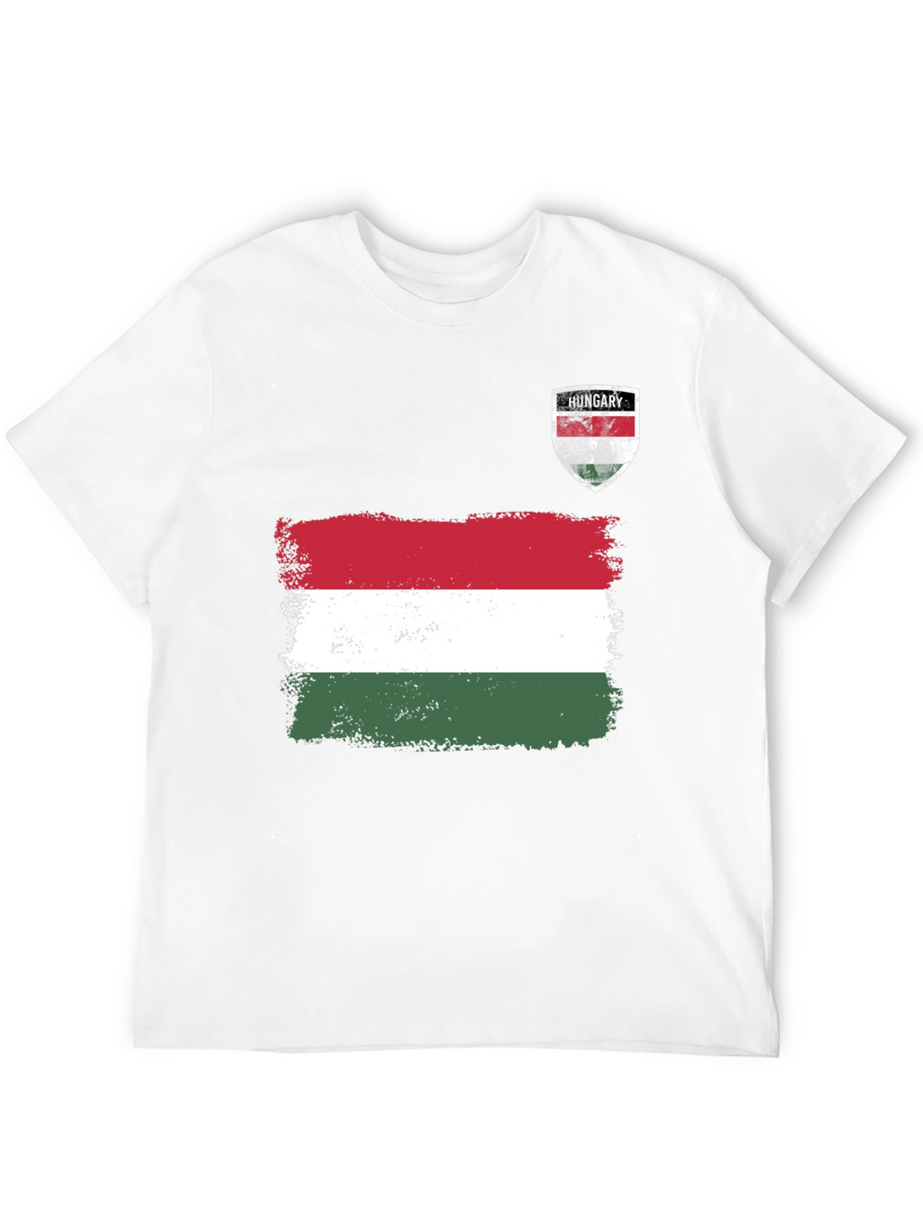 Hungary Flag T-Shirt Distressed Crest Patriotic Pride Tee