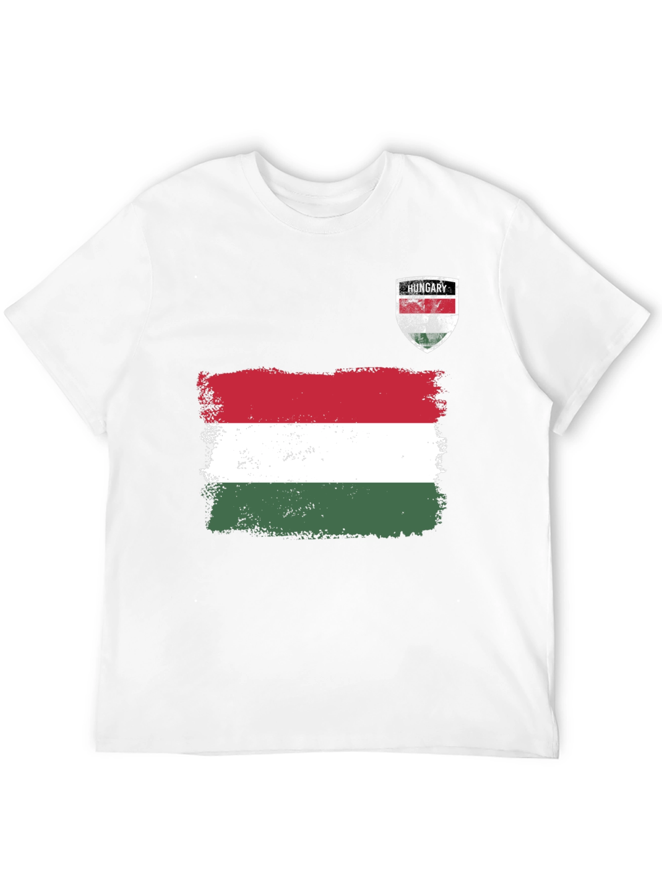 Hungary Flag T-Shirt Distressed Crest Patriotic Pride Tee