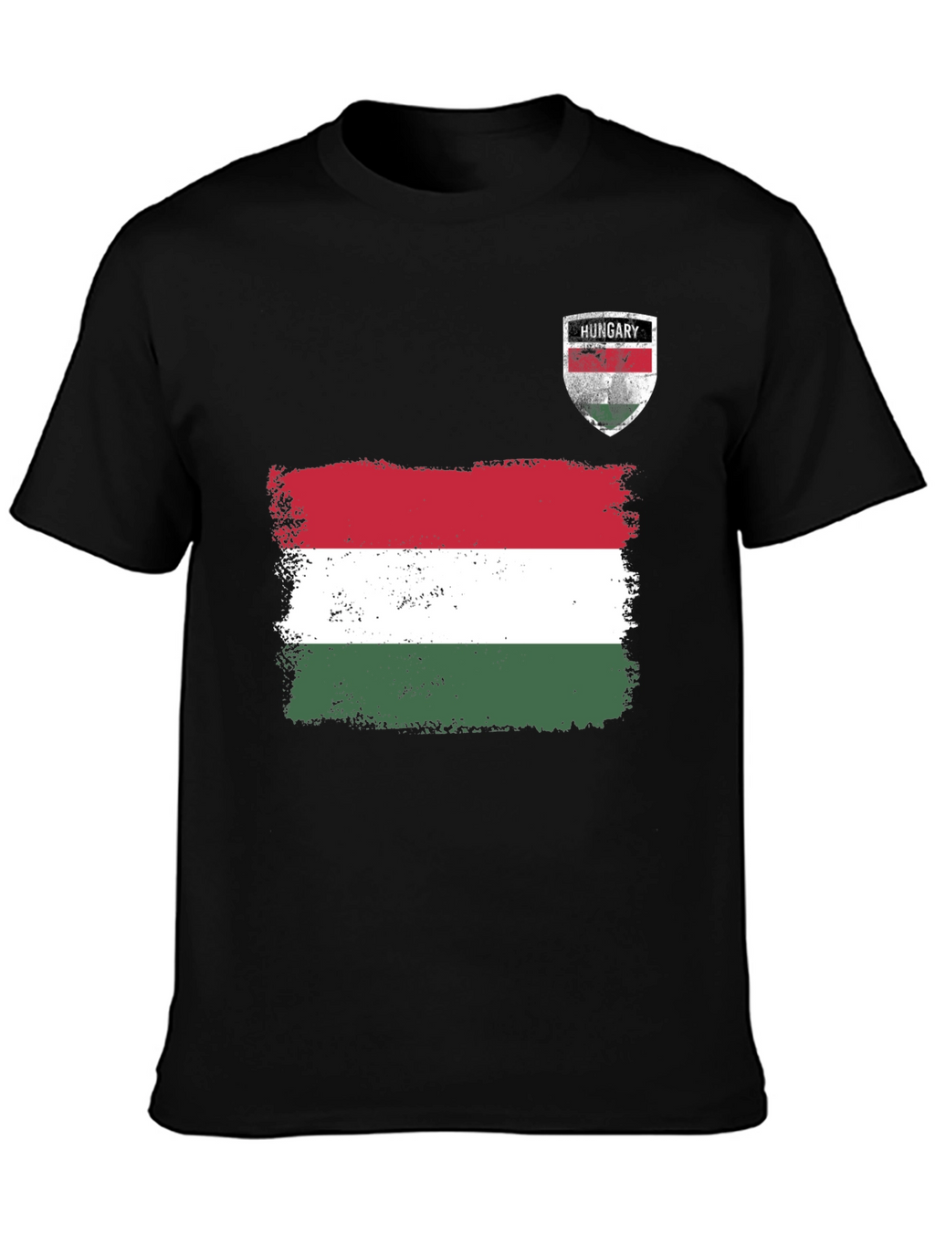 Hungary Flag T-Shirt Distressed Crest Patriotic Pride Tee