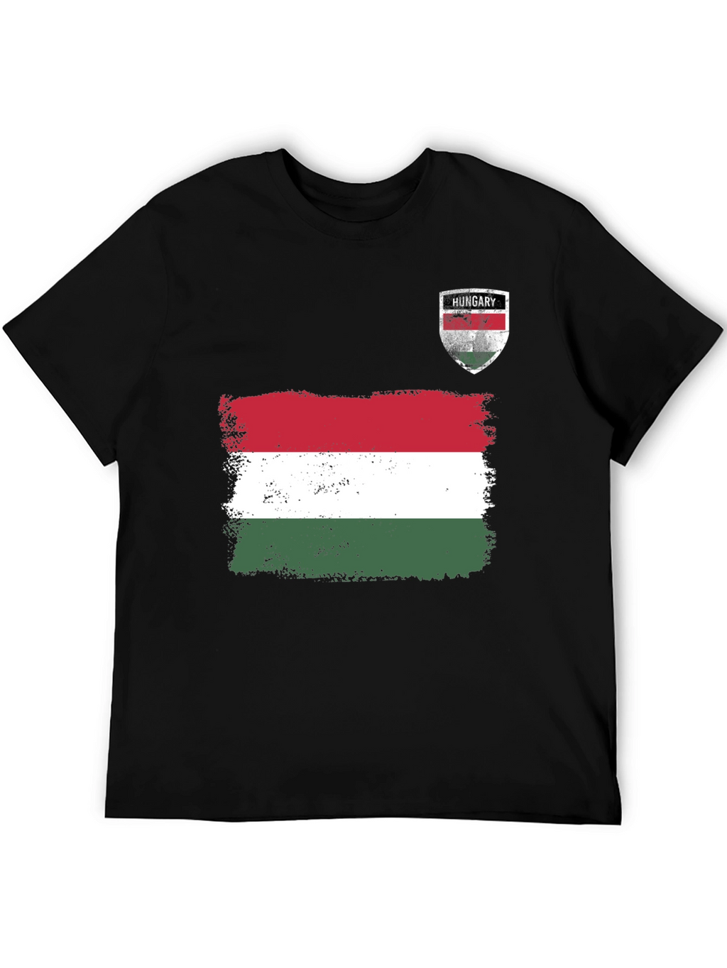 Hungary Flag T-Shirt Distressed Crest Patriotic Pride Tee