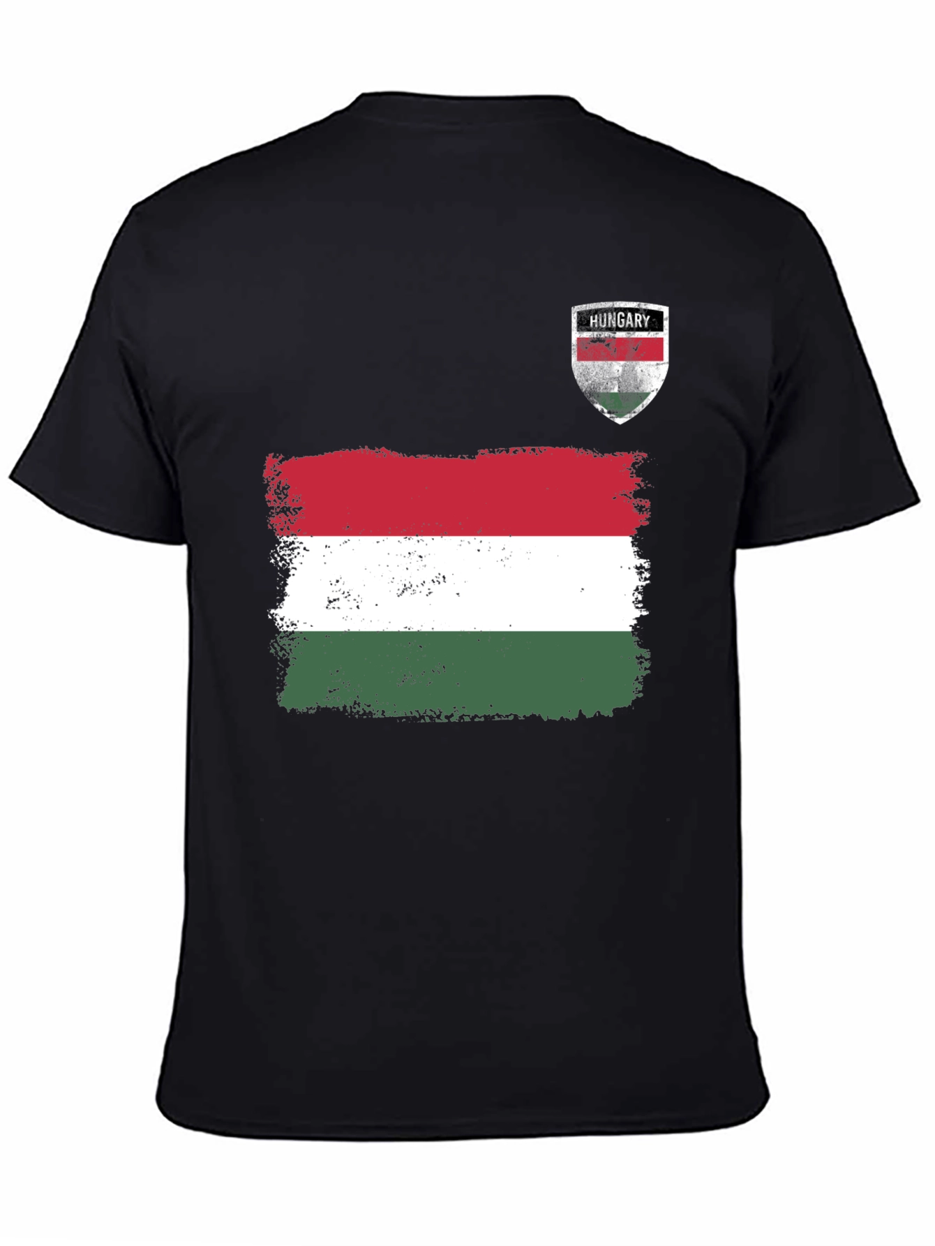 Hungary Flag T-Shirt Distressed Crest Patriotic Pride Tee