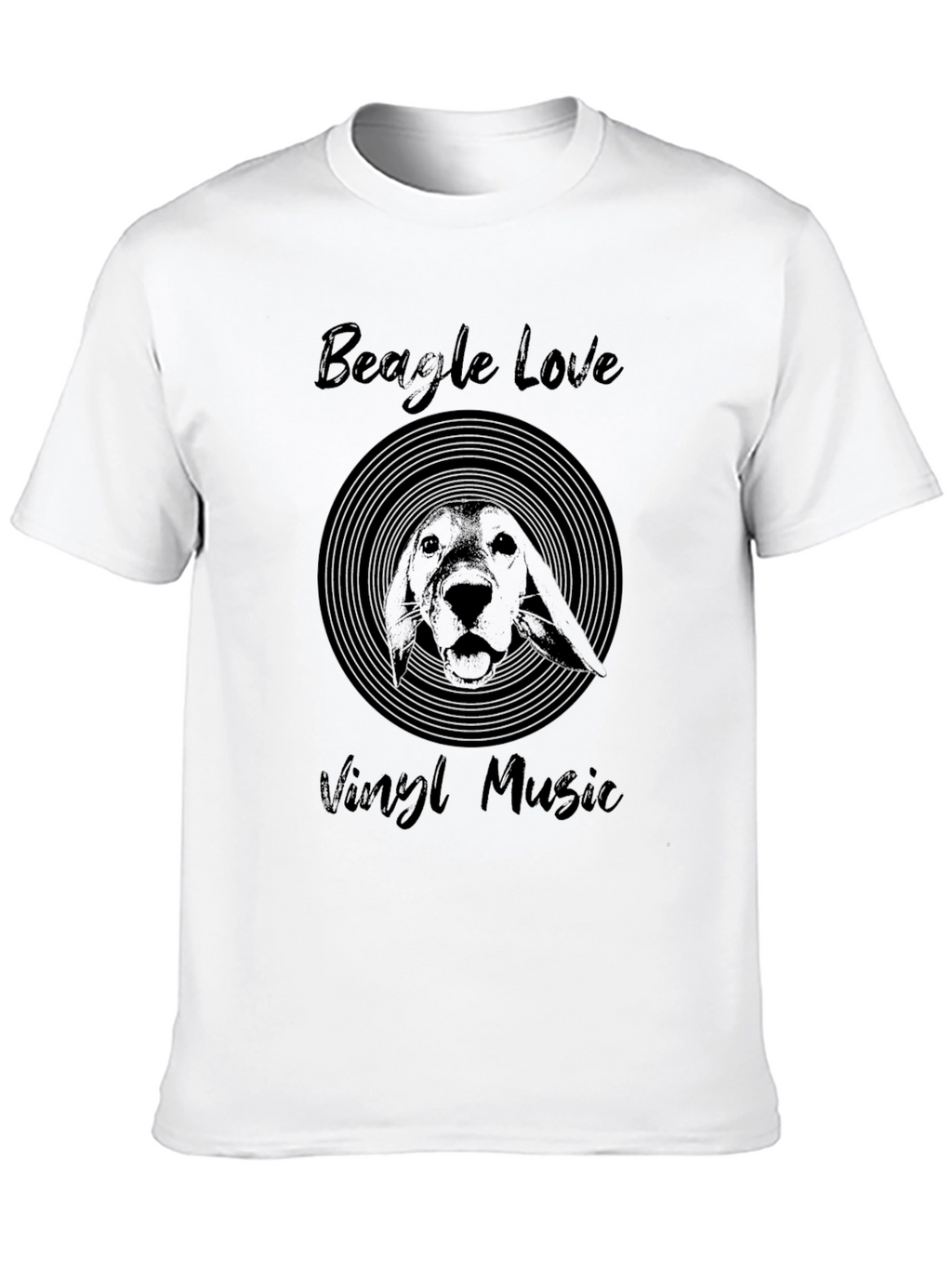 Beagle Love Vinyl Music T-Shirt