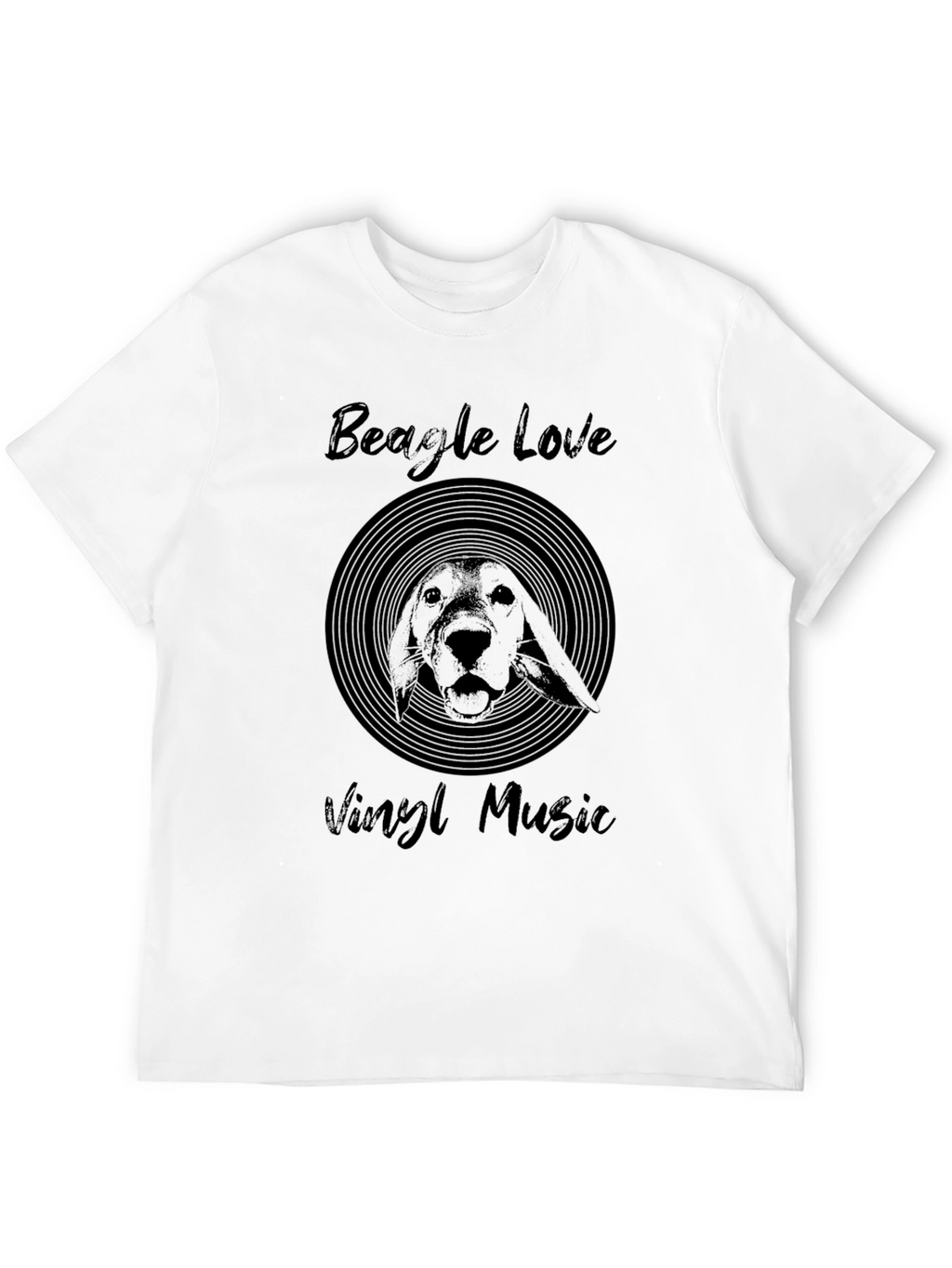 Beagle Love Vinyl Music T-Shirt