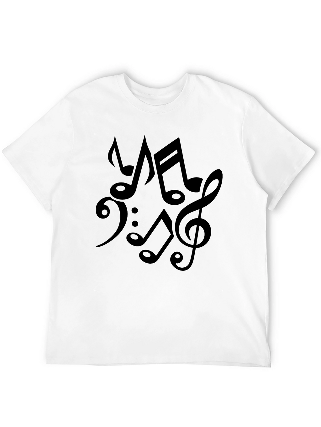 Musical Notes Black Cotton T-Shirt