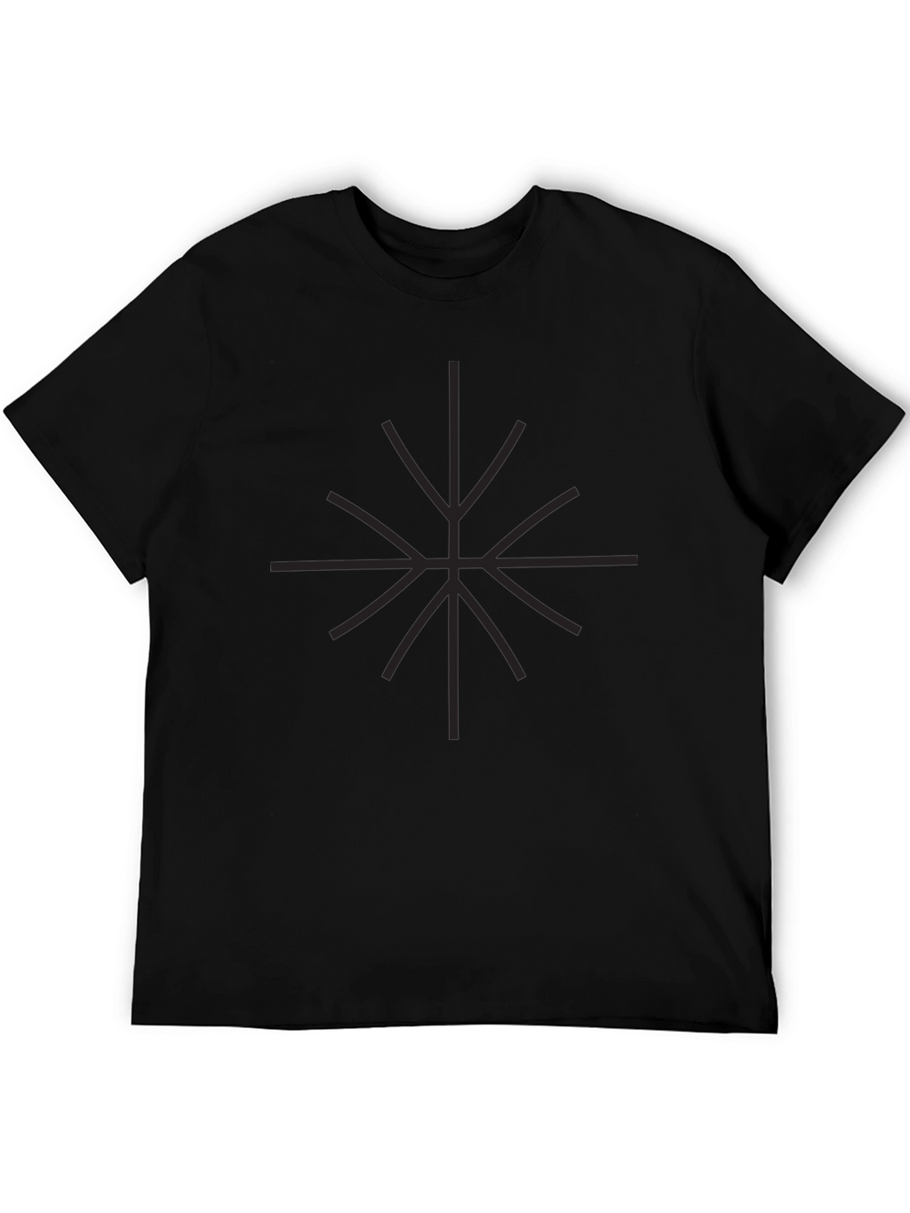 Geometric Star Graphic Print Black T-Shirt
