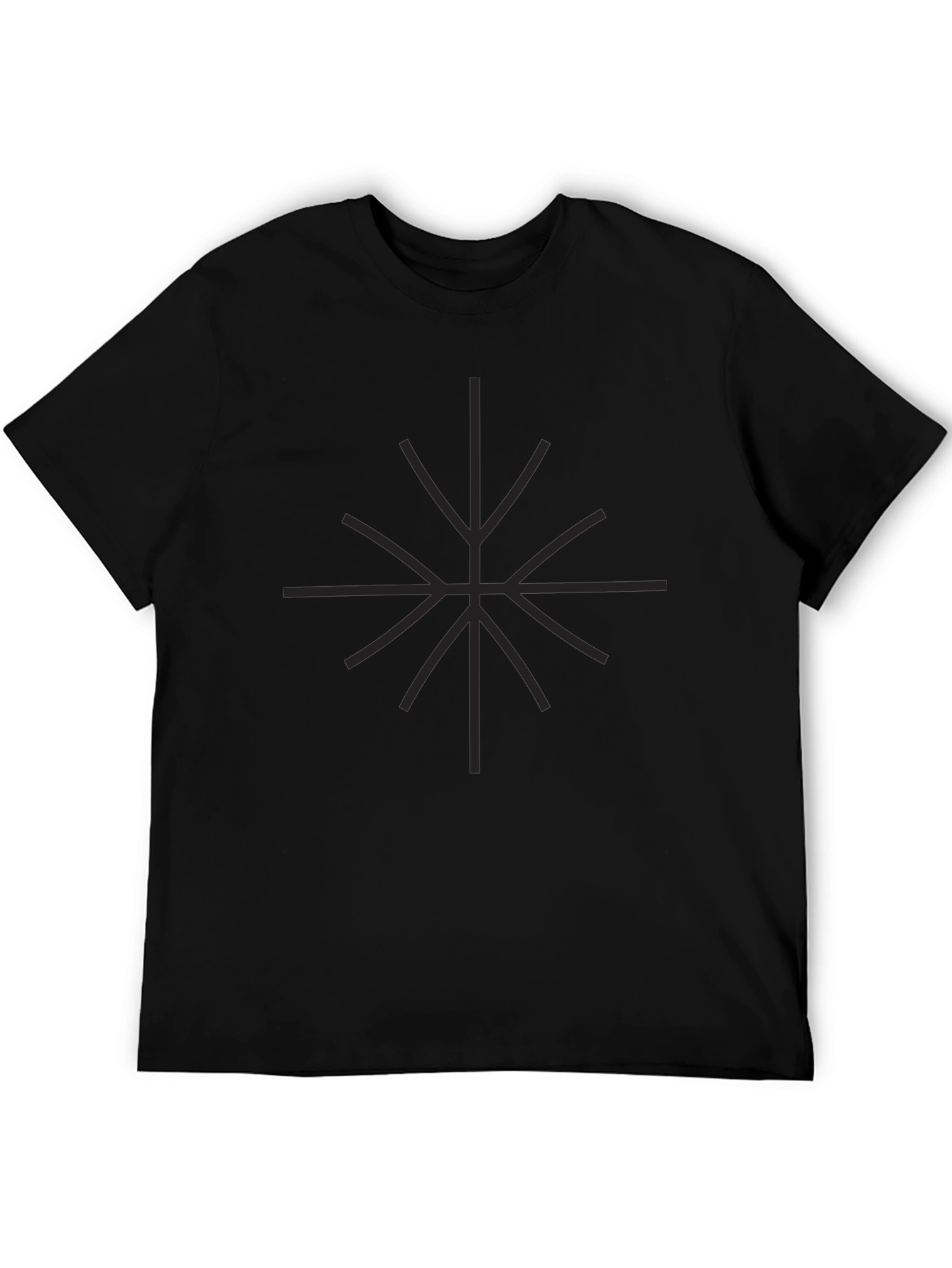 Geometric Star Graphic Print Black T-Shirt