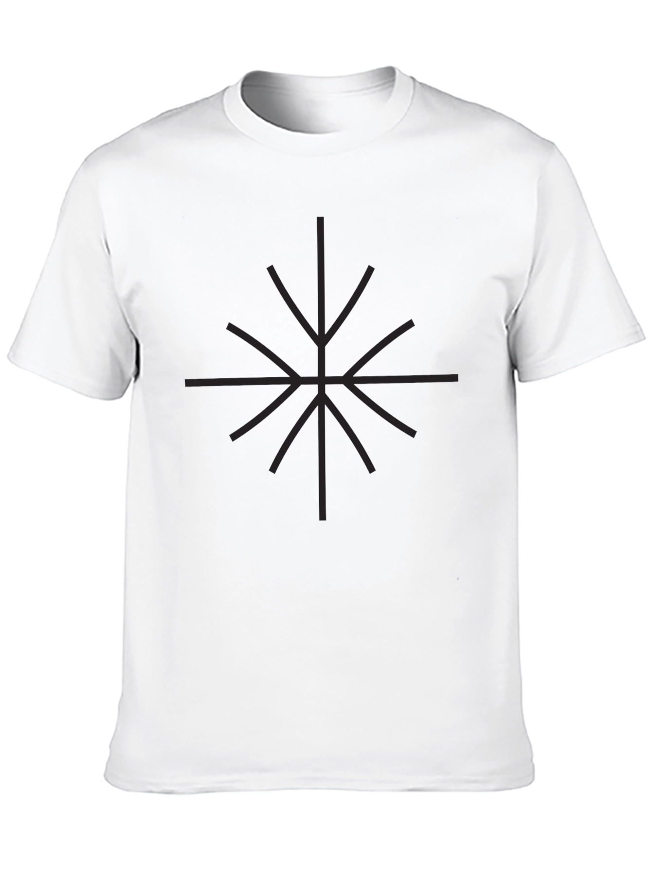 Geometric Star Graphic Print Black T-Shirt