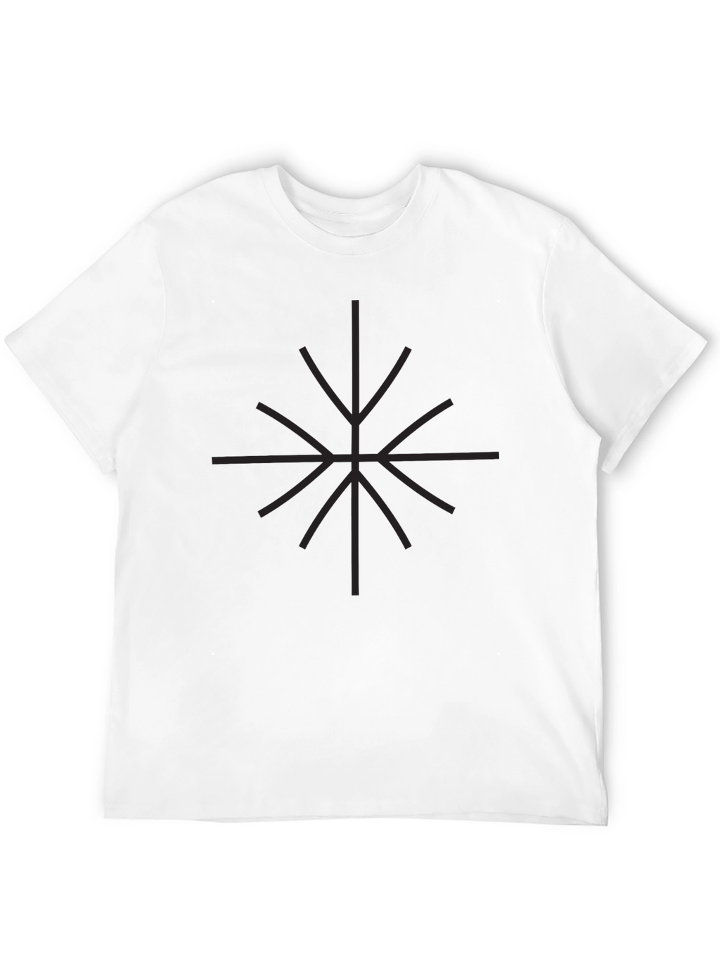 Geometric Star Graphic Print Black T-Shirt