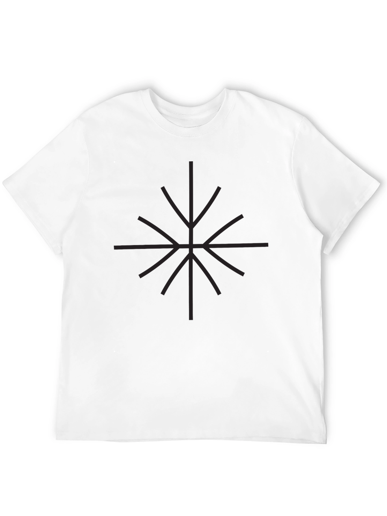 Geometric Star Graphic Print Black T-Shirt