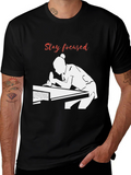 Stay Focused Table Tennis Player Black T-Shirt