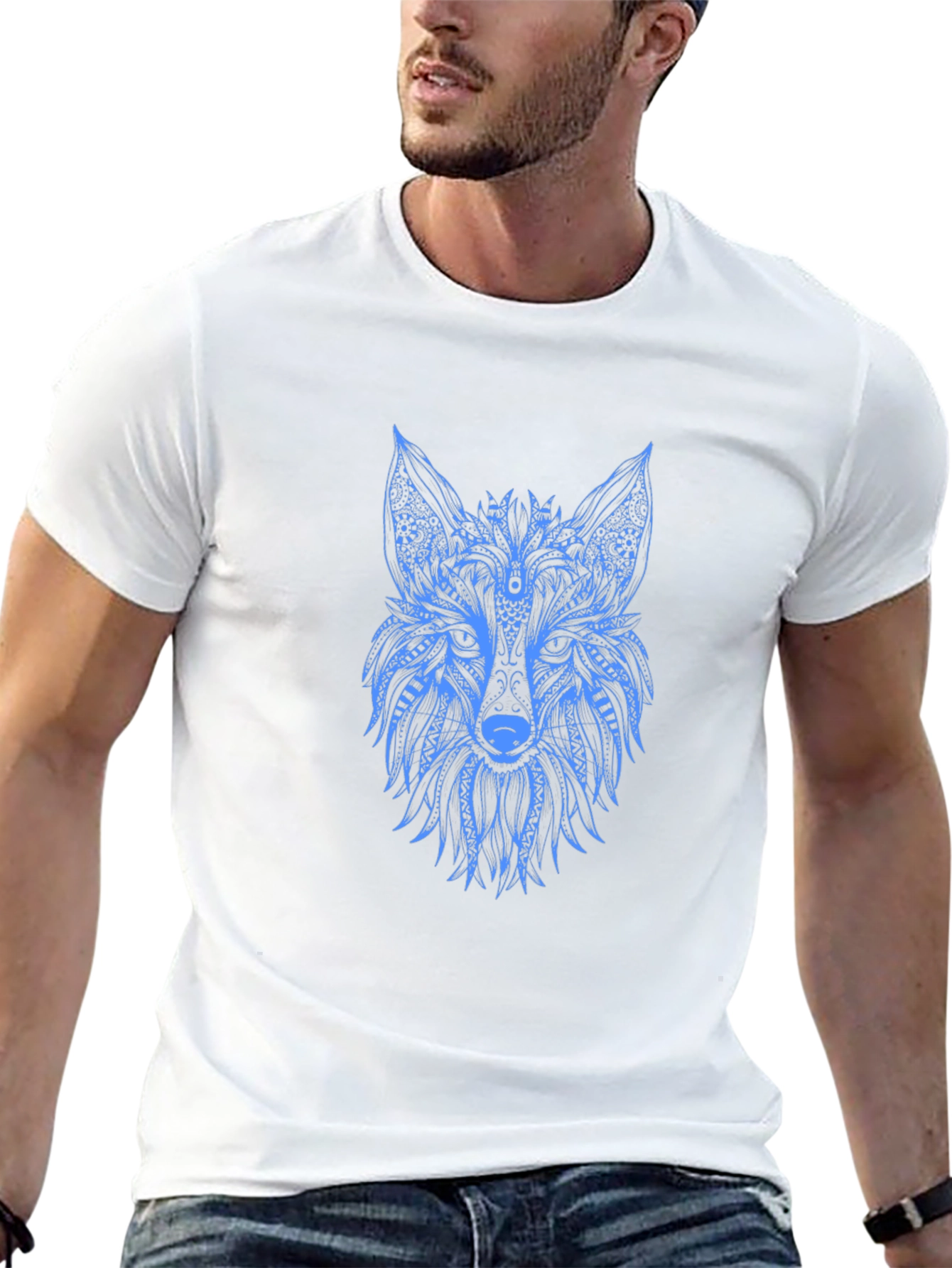 Aztec Fox Graphic T-Shirt - Unique Design