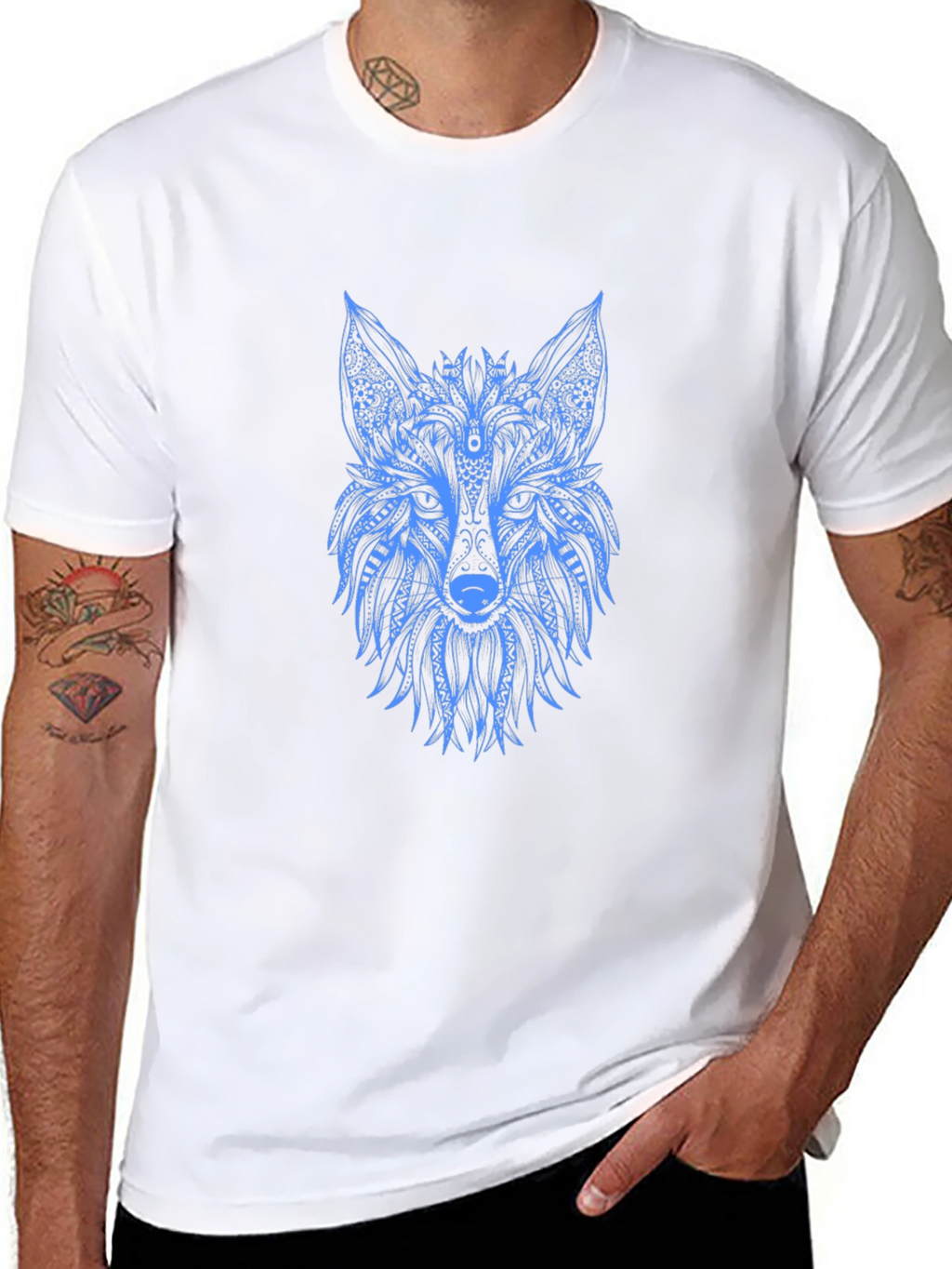 Aztec Fox Graphic T-Shirt - Unique Design