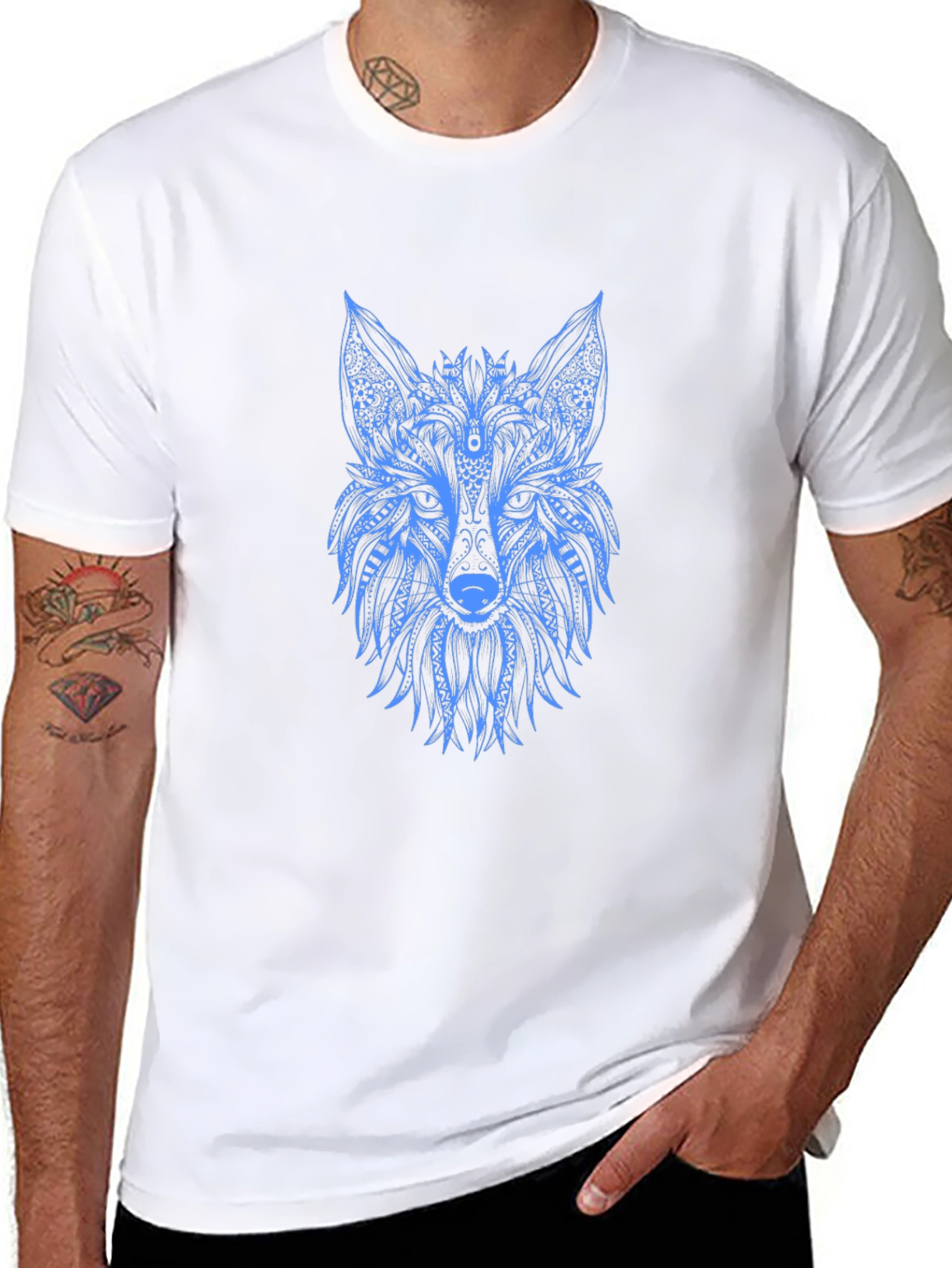 Aztec Fox Graphic T-Shirt - Unique Design