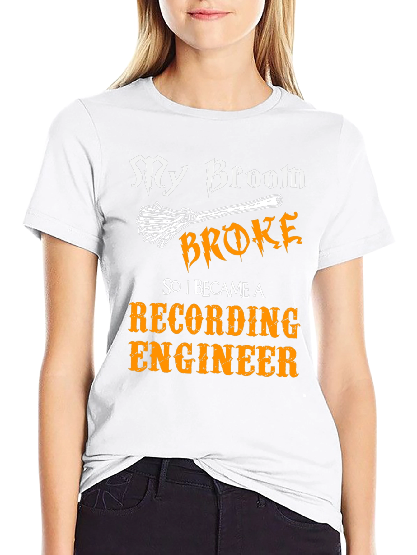 Funny Recording Engineer T-Shirt - My Broom Broke