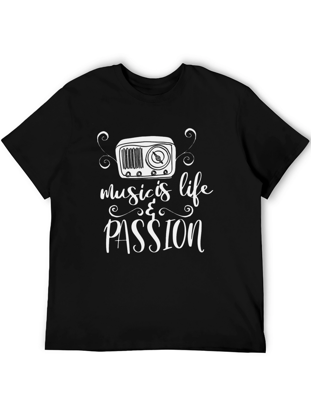 Music is Life & Passion T-Shirt - Black