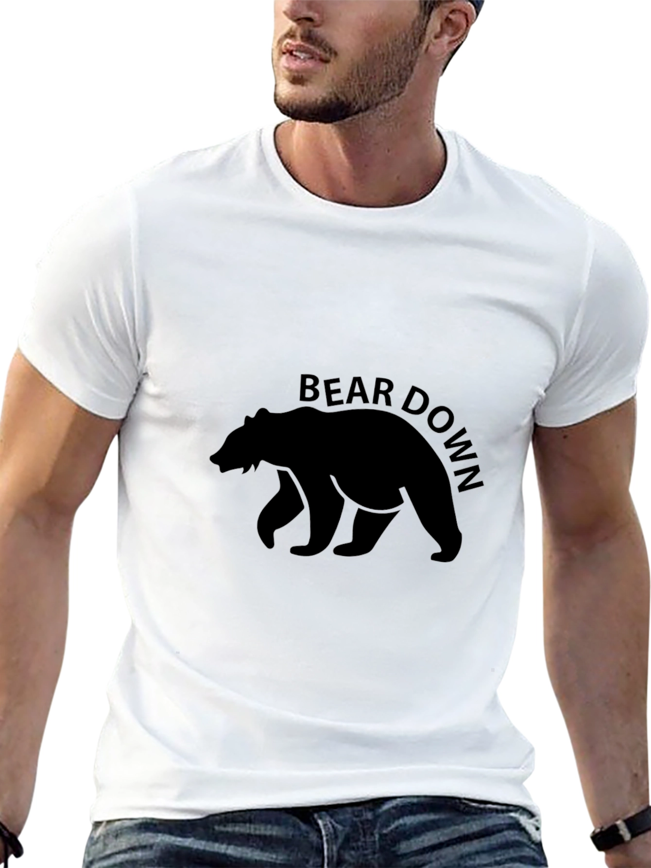 Bear Down Black Graphic T-Shirt - Comfort Fit