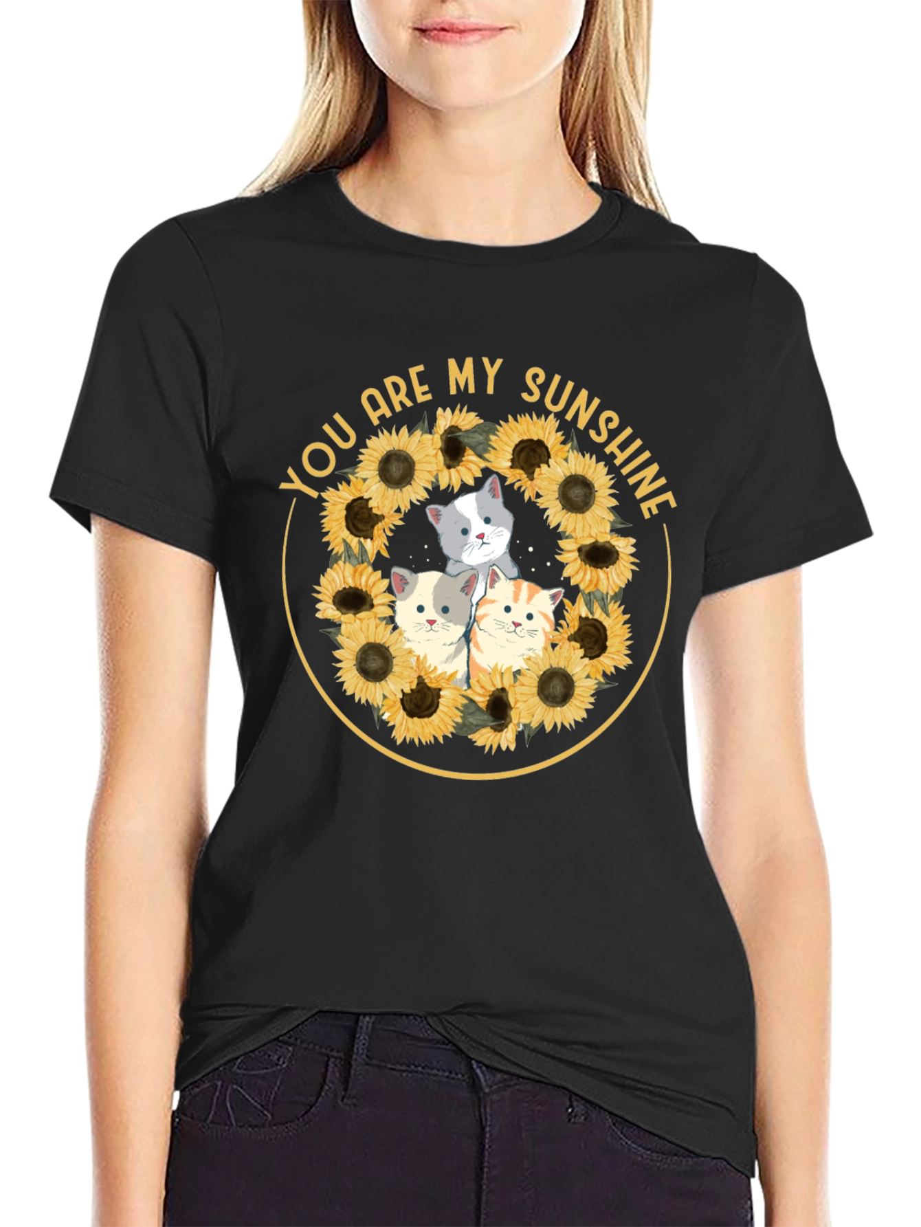 You Are My Sunshine Cats Sunflower T-Shirt