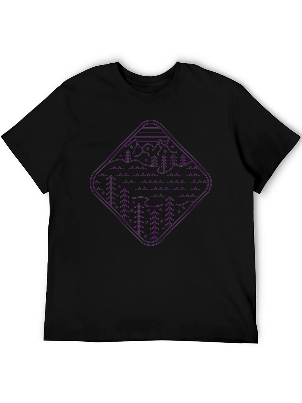 Nature Graphic Tee - Mountain & Forest Design