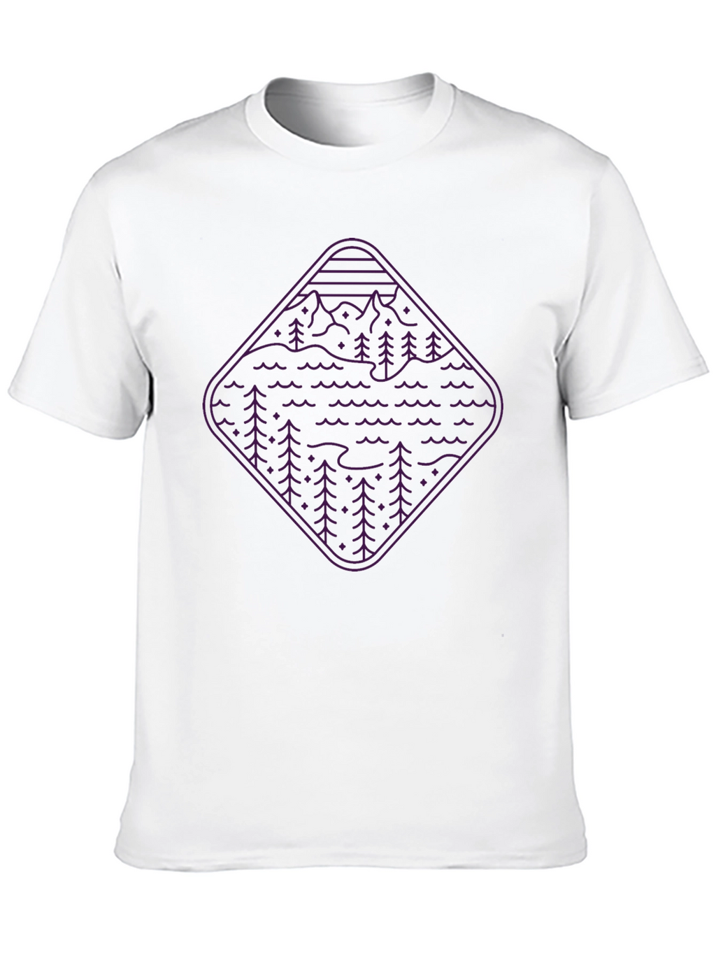 Nature Graphic Tee - Mountain & Forest Design