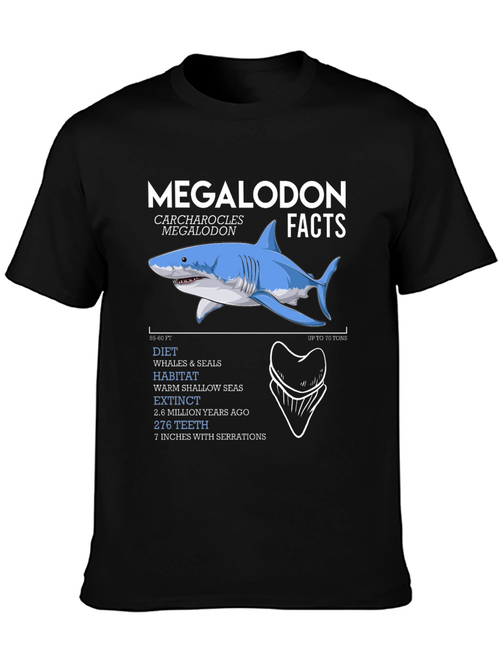 Megalodon Facts Graphic T-Shirt