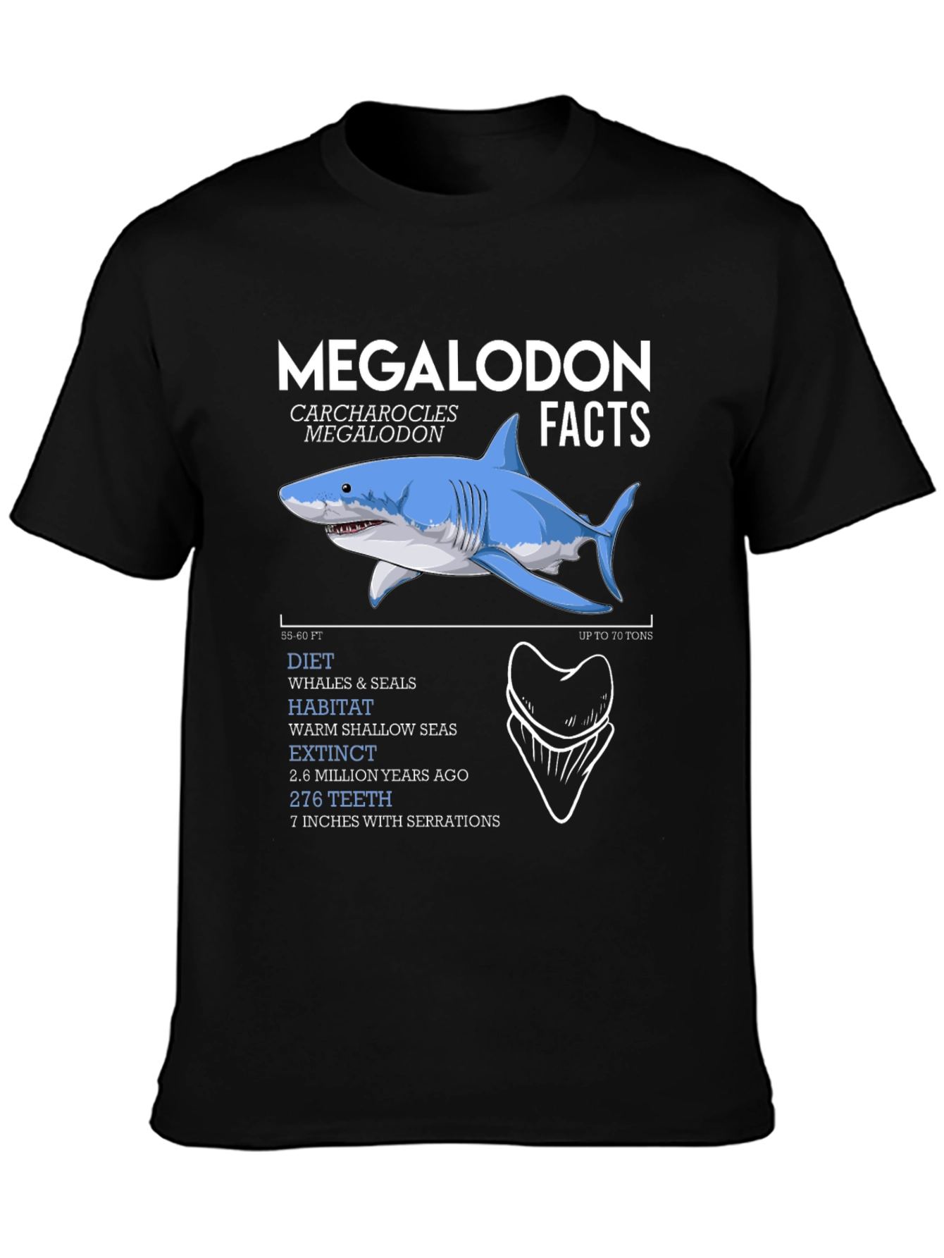 Megalodon Facts Graphic T-Shirt