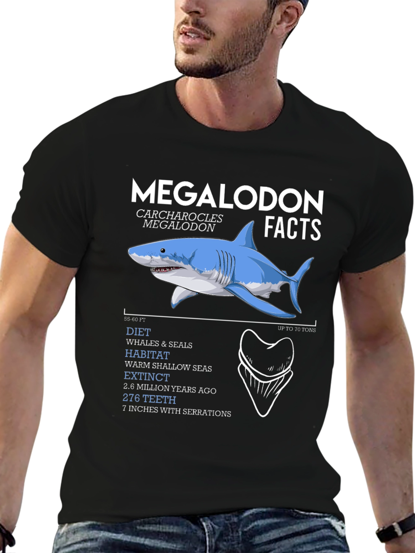 Megalodon Facts Graphic T-Shirt