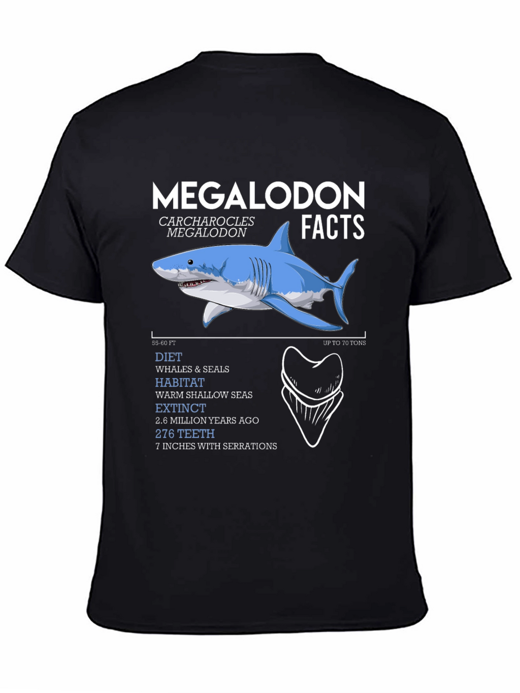 Megalodon Facts Graphic T-Shirt